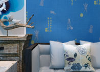 Μπλε μη υφαμένη Wallcovering ύφους χαρτοκιβωτίων κινεζική Soundproof για το καθιστικό/την κρεβατοκάμαρα