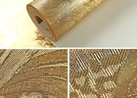 Πολυτελής σύγχρονη ταπετσαρία ύφους με το μετακινούμενο χρυσό υλικό, γεωμετρικό σχέδιο φύλλων αλουμινίου