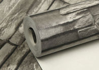 Μοντέρνη μετακινούμενη ταπετσαρία τούβλου Faux για το καθιστικό, γκρίζο πέτρινο σχέδιο