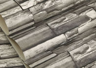Μοντέρνη μετακινούμενη ταπετσαρία τούβλου Faux για το καθιστικό, γκρίζο πέτρινο σχέδιο
