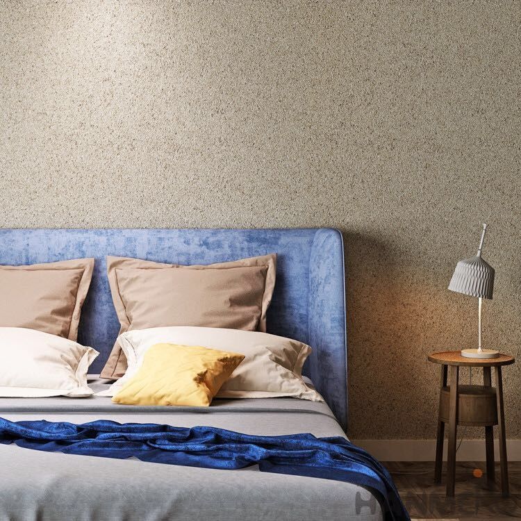 Natural Material Bedroom Feature Wallpaper Stone Textured Interior Room Decor